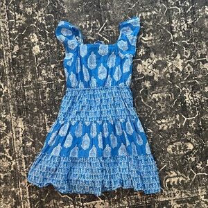 Crown & Ivy Blue and White Paisley Kids Dress